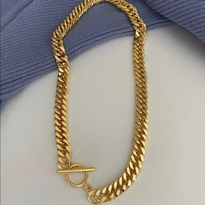 14k Gold Plated Chunky Necklace 17”